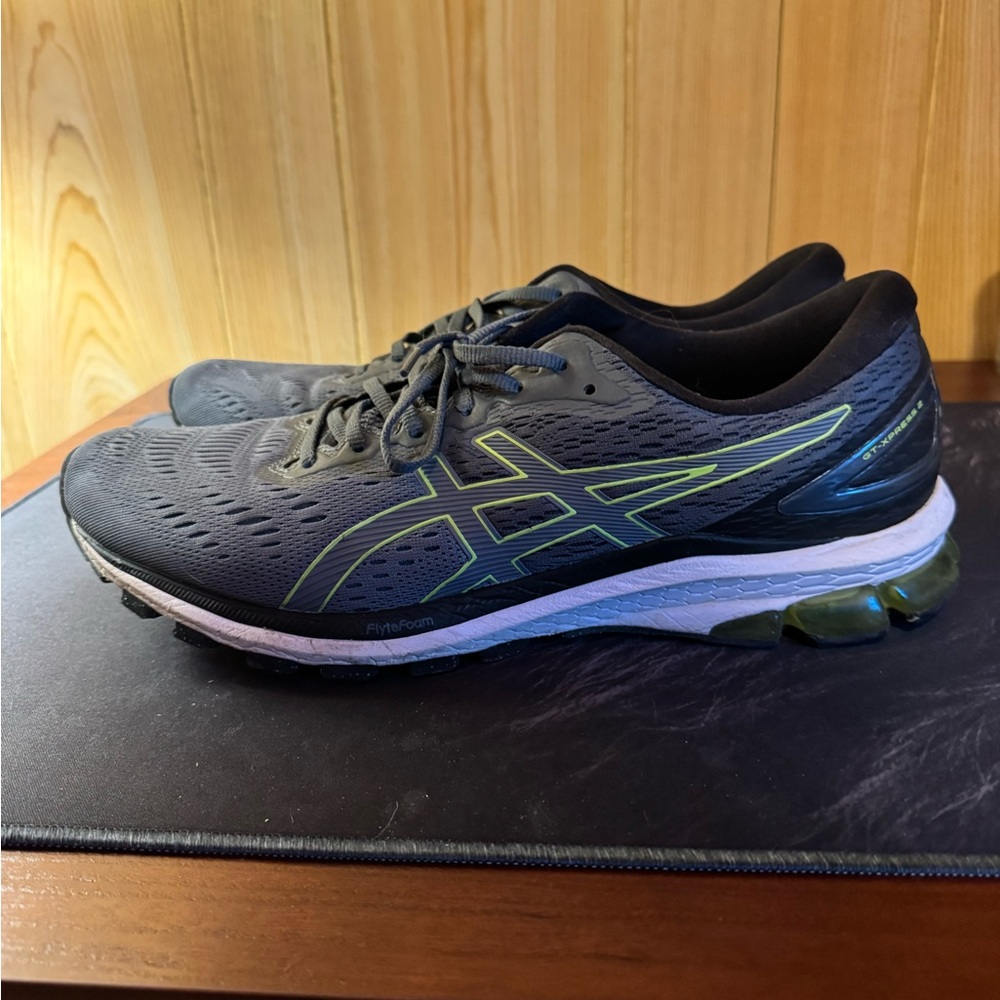ASICS Black and Neon Green Athletic Shoes